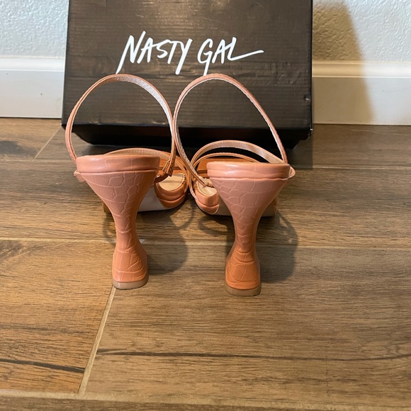 Asymmetric Faux Leather Stiletto Heels - Picture 4 of 6